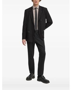 Michael Kors Embroidered-Logo Long-Sleeve Shirt - Black