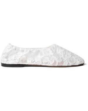 Odissi Aicha Lace Ballet Flats - White