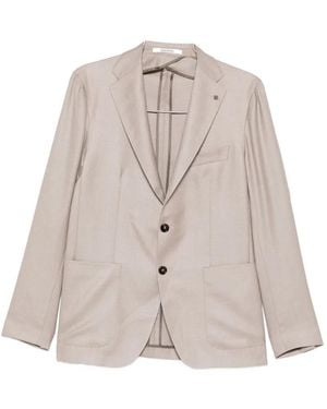 Tagliatore Single-Breasted Patch-Pocket Blazer - Natural