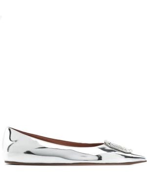 AMINA MUADDI Leather Camelia Ballerinas - Metallic