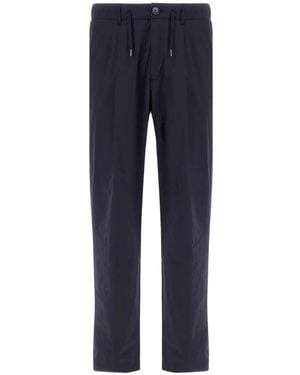 Herno Broek Met Trekkoordtaille En Toelopende Pijpen - Blauw