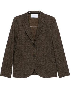 Harris Wharf London Herringbone Single-Breasted Jacket - Brown