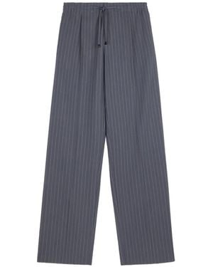Tod's Pinstripe-Pattern Drawstring Trousers - Blue