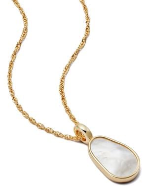 Daisy London 18Kt Vergulde Halsketting Met Parelmoer - Wit
