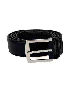 Kiton Leather Buckle-Fastening Belt - Black