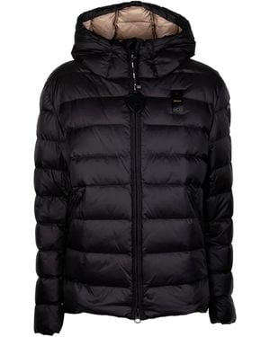 Blauer Quilted Hooded Jacket - Black