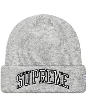 Supreme New Era Metallic Arc Beanie Hat - Grey