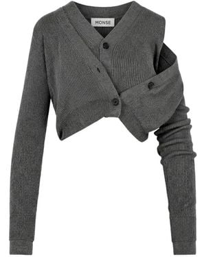 Monse Cárdigan Corto Plegable - Gris