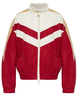 DSquared² Chevron-Patterned High-Neck Bomber Jacket - Red