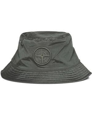 Stone Island Logo-Patch Bucket Hat - Green
