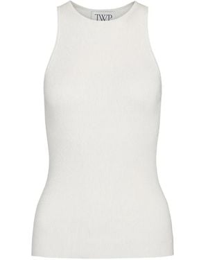 Twp Harbor Ribbed Tank Top - White