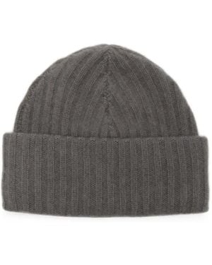 Liska Lina Ribbed-Knit Beanie Hat - Grey