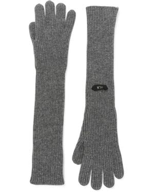 N°21 Ribbed-Knit Gloves - Gray