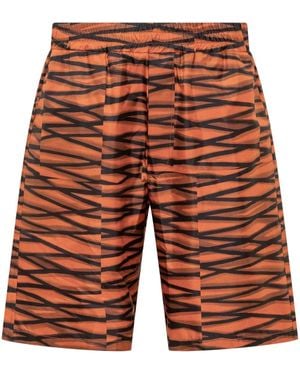 Pierre Louis Mascia Short À Imprimé Abstrait - Orange