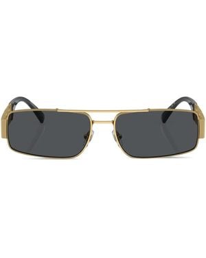 Versace Lunettes De Soleil À Monture Rectangulaire Greca - Marron