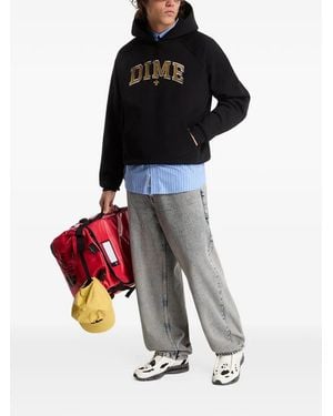 Dime Varsity Logo-Embroidered Hoodie - Black