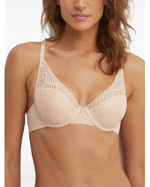 Chantelle Origins Lace-Panelled Bra - Brown