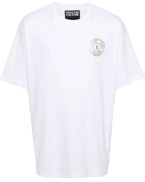 Versace Jeans Couture V-Emblem Cotton T-Shirt - White