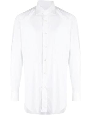 Brioni Long-Sleeve Cotton Shirt - White