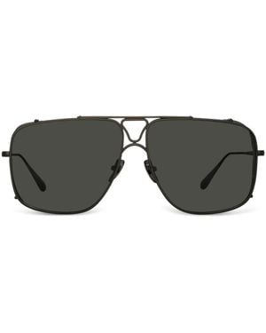 Linda Farrow Enzo Pilot-Frame Sunglasses - Black