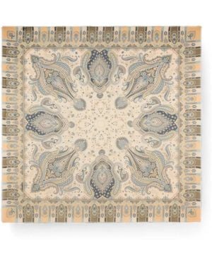 Etro Paisley-Print Frayed-Edge Scarf - Natural