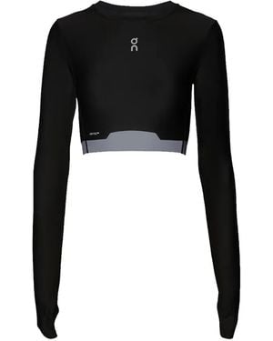 On Shoes Train Cropped Top - Black