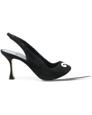 Manolo Blahnik Zaboru 75Mm Slingback Court Shoes - Black