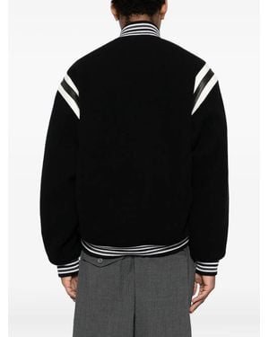 Maison Mihara Yasuhiro Logo-Embroidered Bomber Jacket - Black