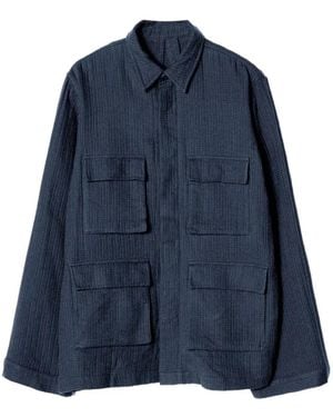 Maharishi Chemise À Poches Et Coutures Sashiko - Blue