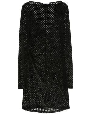 Patrizia Pepe Mesh Mini Dress - Black