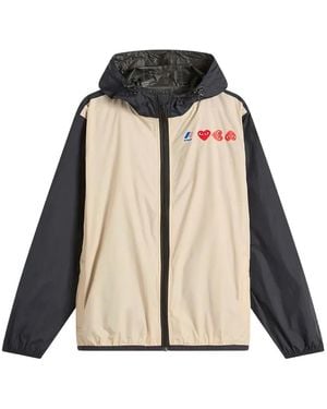 COMME DES GARÇONS PLAY X K-Way Veste À Capuche À Logo Imprimé - Black