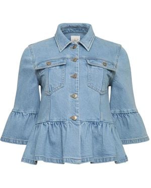 Cinq À Sept Veste En Jean Mandie À Volants - Blue