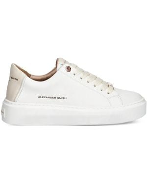 Alexander Smith London Leather Platform Trainers - White