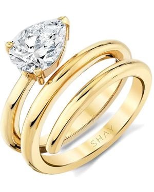 SHAY Diamond Pear Spiral Ring - Metallic