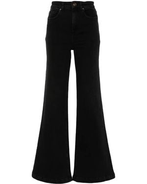 Twinset High-Rise Flared Jeans - Black