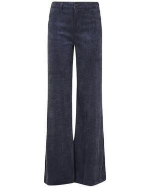 ERMANNO FIRENZE Glitter-Detail Corduroy Flared Trousers - Blue