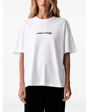 ARMANI EXCHANGE T-Shirt Met Geborduurd Logo - Wit