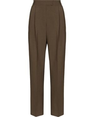 Frankie Shop Bea High-Waisted Tapered Trousers - Brown