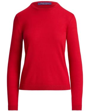 Ralph Lauren Ribbed Crew-Neck Cashmere Jumper - Red