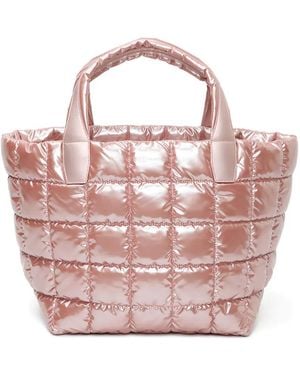 VEE COLLECTIVE Quilted Metallic-Effect Tote Bag - Pink