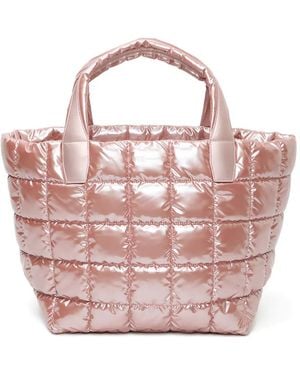 VEE COLLECTIVE Quilted metallic-effect tote bag - Rosa