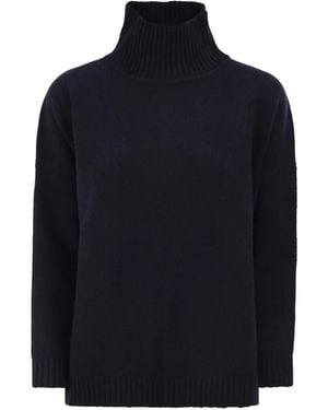 Weekend by Maxmara High-Neck Virgin-Wool Sweater - Blue
