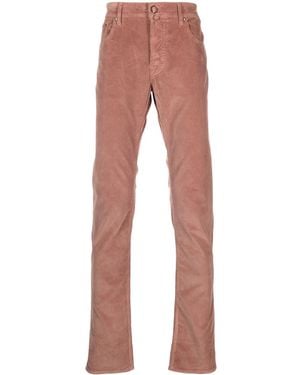 Jacob Cohen Mid-Rise Slim-Fit Corduroy Pants - Red