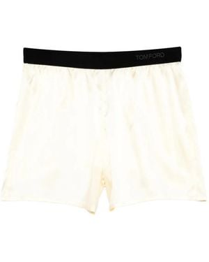 Tom Ford Elasticated-Waistband Pyjama Shorts - White