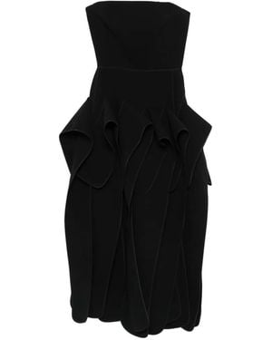 Maticevski Strapless Ruffled Midi Dress - Black