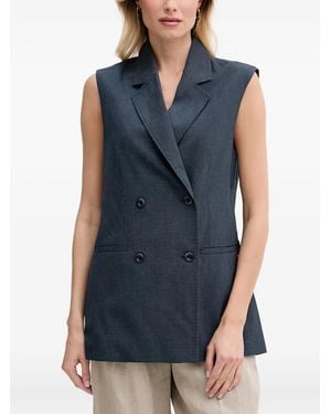 Mos Mosh Mmphiline Roy Double-Breasted Sleeveless Blazer - Blue