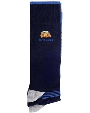Hackett Gestreifte Harry Socken (3Er-Set) - Blau