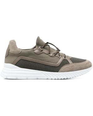 Stefano Ricci Suede-Panelled Drawstring-Fastening Trainers - Grey