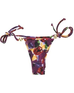 Reina Olga Bragas De Bikini Carioca Con Motivo Floral - Morado