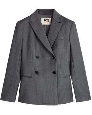 Ports 1961 Double-Breasted Blazer - Gray